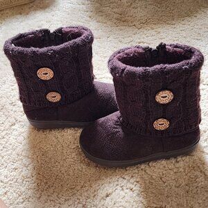 REDVOLUTION - Toddler Girl Boots Dark brown PU Leather boots. Size 7